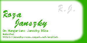 roza janszky business card